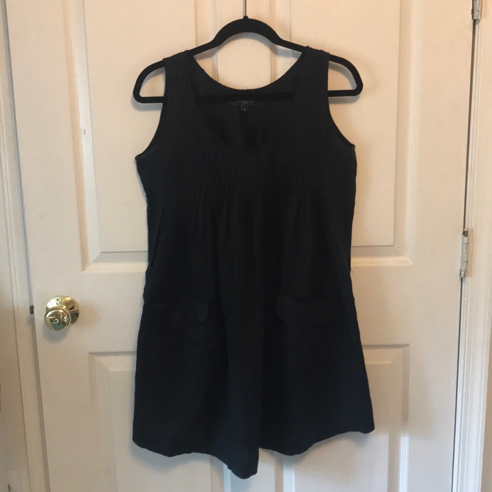 Black linen dress